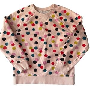 Hanna Andersson Pink Polka Dots Confetti Crewneck Sweatshirt Size 140 - 10